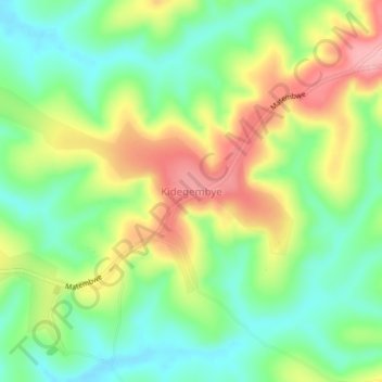 Kidegembye topographic map, elevation, terrain