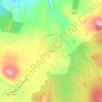 Glenlyon topographic map, elevation, terrain