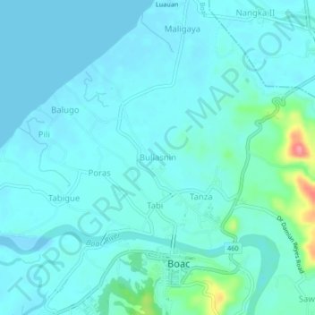 Buliasnin topographic map, elevation, terrain