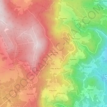 Notre-Dame de Mons topographic map, elevation, terrain