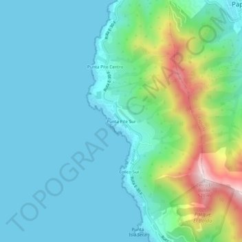 Punta Pite Sur topographic map, elevation, terrain