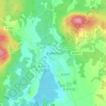 Arkelstorp topographic map, elevation, terrain