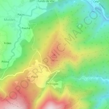 Viso topographic map, elevation, terrain