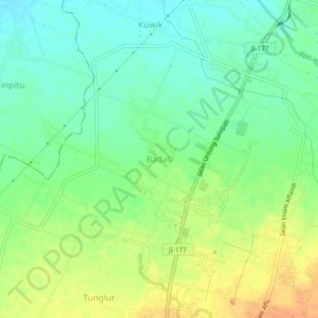 Badas topographic map, elevation, terrain