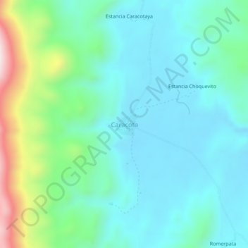 Caracota topographic map, elevation, terrain