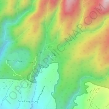 Curug Sawer topographic map, elevation, terrain