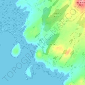 Knockbrex topographic map, elevation, terrain