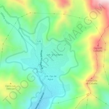 Urb. El Castaño topographic map, elevation, terrain