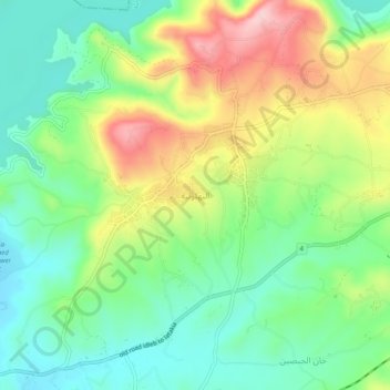 Al-Bahluliya topographic map, elevation, terrain