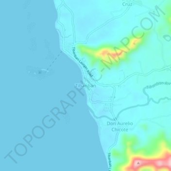 Tibanban topographic map, elevation, terrain