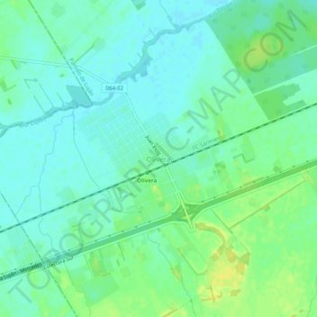 Olivera topographic map, elevation, terrain