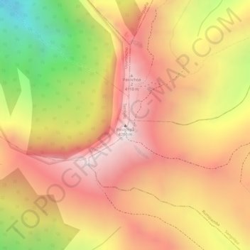 Pasochoa topographic map, elevation, terrain