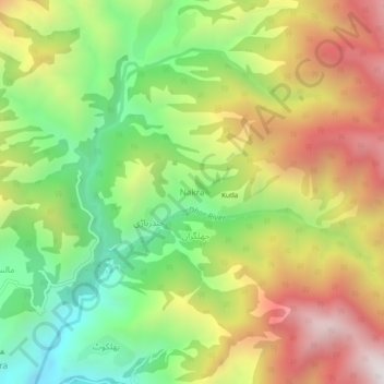 Nakra topographic map, elevation, terrain
