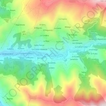 La Caleyina topographic map, elevation, terrain