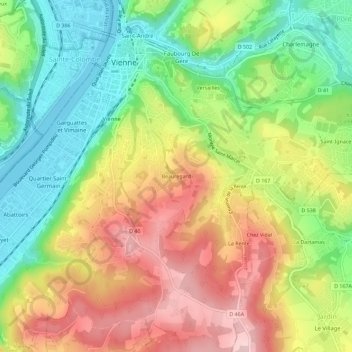 Beauregard topographic map, elevation, terrain