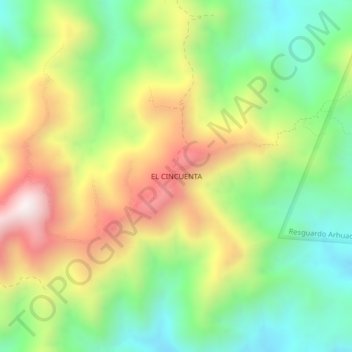 EL CINCUENTA topographic map, elevation, terrain