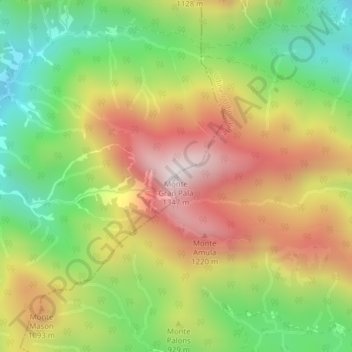 Monte Gran Pala topographic map, elevation, terrain