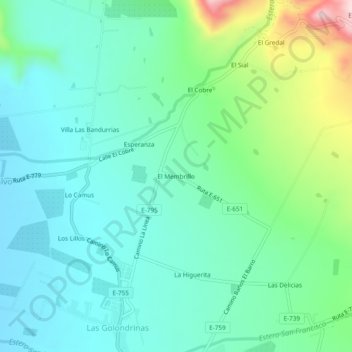 El Membrillo topographic map, elevation, terrain