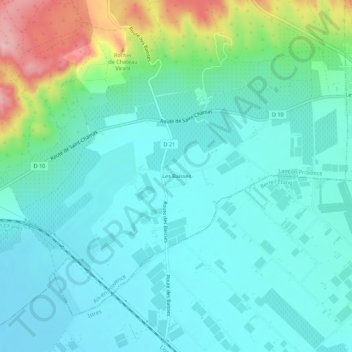 Les Baïsses topographic map, elevation, terrain