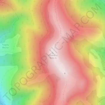 Vlădeasa topographic map, elevation, terrain
