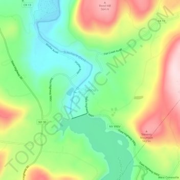 Gilboa topographic map, elevation, terrain