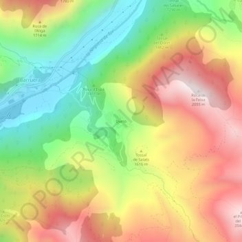 Durro topographic map, elevation, terrain