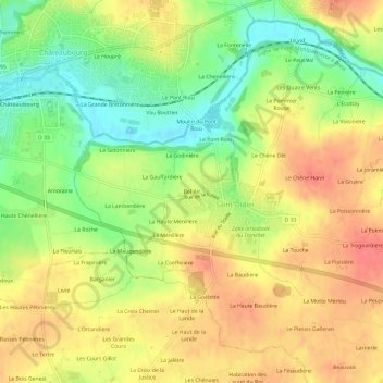 Bel Air topographic map, elevation, terrain