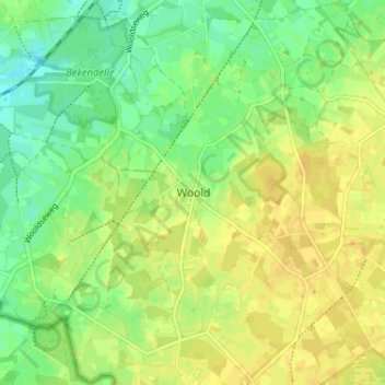 Woold topographic map, elevation, terrain