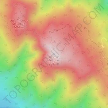 Thomas Mountain topographic map, elevation, terrain