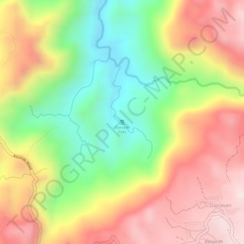 Danasan Falls topographic map, elevation, terrain