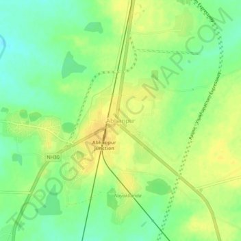 Abhanpur topographic map, elevation, terrain
