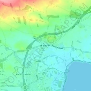 Milnathort topographic map, elevation, terrain