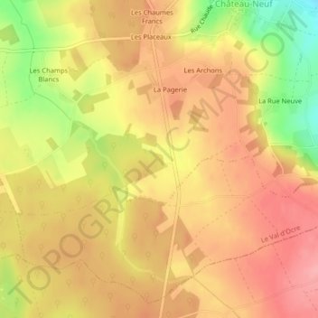 D 955 topographic map, elevation, terrain