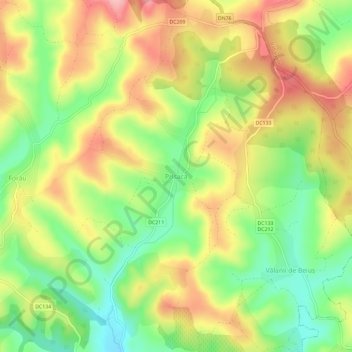 Prisaca topographic map, elevation, terrain