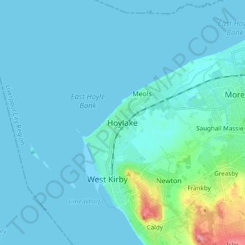 Hoylake topographic map, elevation, terrain