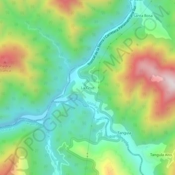 La Cruz topographic map, elevation, terrain