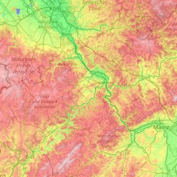 Mayen-Koblenz topographic map, elevation, terrain
