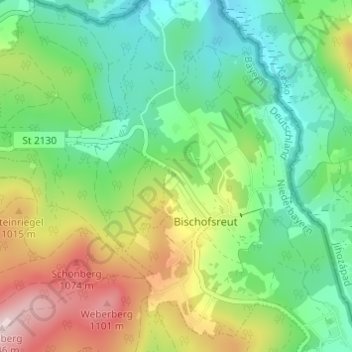 Fuchsreut topographic map, elevation, terrain