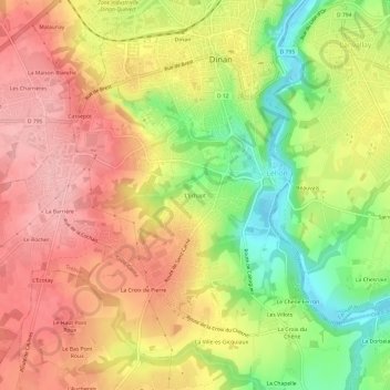 L'Echapt topographic map, elevation, terrain