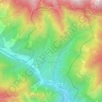 Berthemont-les-Bains topographic map, elevation, terrain