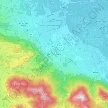 Bad Feilnbach topographic map, elevation, terrain