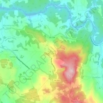 Fornelo topographic map, elevation, terrain
