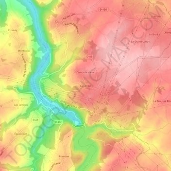 La Jarrige topographic map, elevation, terrain