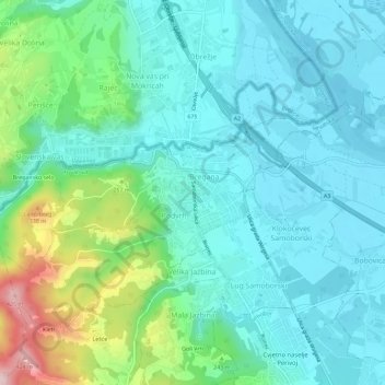 Bregana topographic map, elevation, terrain
