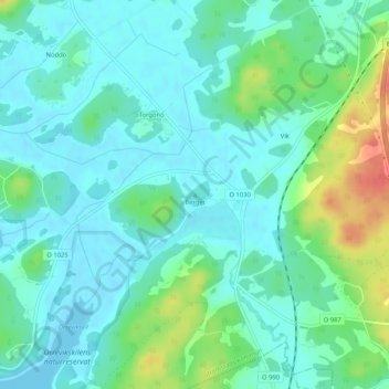 Berget topographic map, elevation, terrain