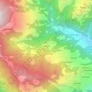 Khuijeri topographic map, elevation, terrain