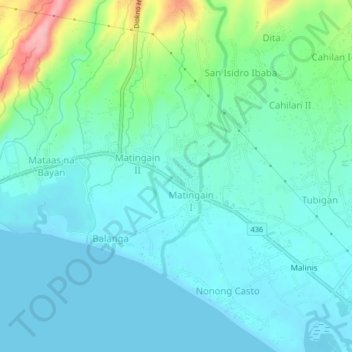 Matingain I topographic map, elevation, terrain