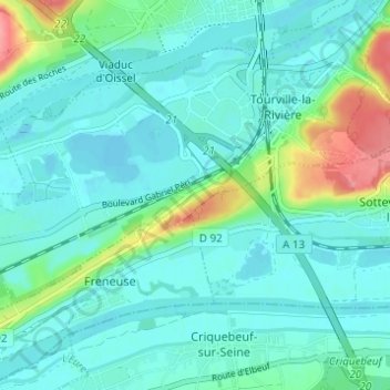 La Capellière topographic map, elevation, terrain