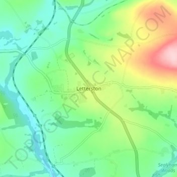 Letterston topographic map, elevation, terrain