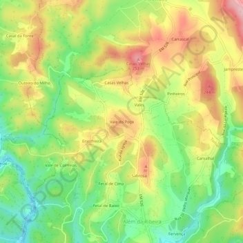 Vale do Poço topographic map, elevation, terrain